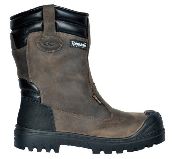 BOTTE DE SECURITE HOMME, GOUDRON HRO MARRON THINSULATE « TOUTES SAISONS », BOUT RECOUVERT - CE EN ISO 20345 S3 CI HRO SRC UK - 40/47