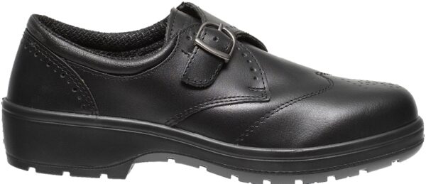 CHAUSSURE DE SECURITE FEMME VINTAGE BASSE A BOUCLE, TALON HAUT 4 CM, NOIR, ELLES LADY - CE EN ISO 20345 S1 SRC