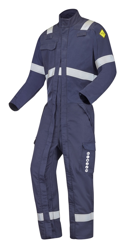 COMBINAISON DE TRAVAIL 2 ZIP MULTIRISQUES ATEX REFLECT POCHES GENOUX 260. TAILLE 36/38 A 60/62 - MARINE