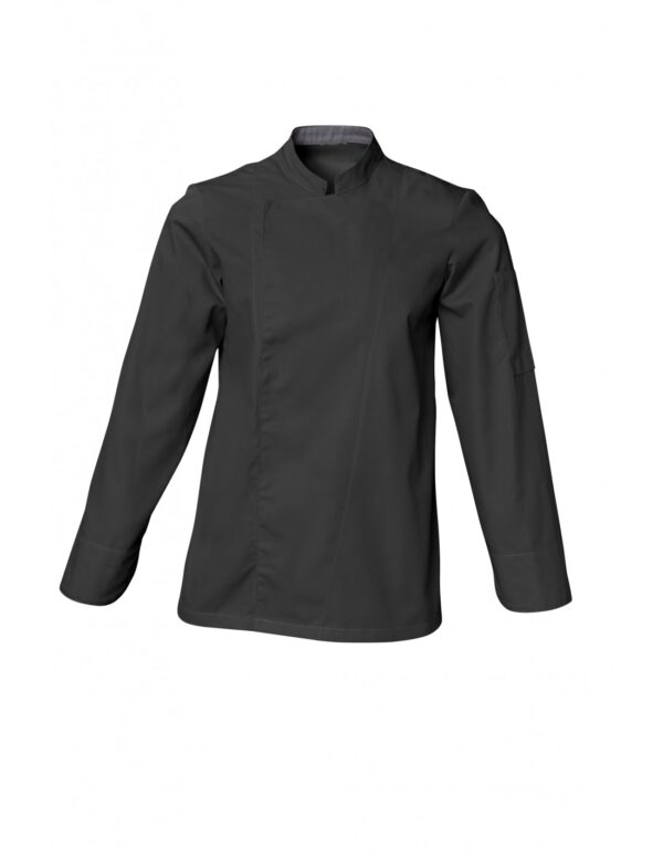 VESTE COOKIE. PRESSIONS MANCHES LONGUES. UNI POLYESTER / COTON. T0 (36/38) à 6 (60/62) - NOIR