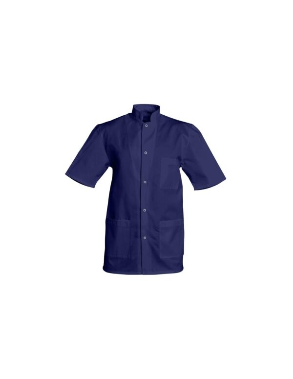 TUNIQUE DENIS. PRESSIONS MANCHES COURTES. UNI POLYESTER / COTON. T0 (36/38) à 6 (60/62) - MARINE