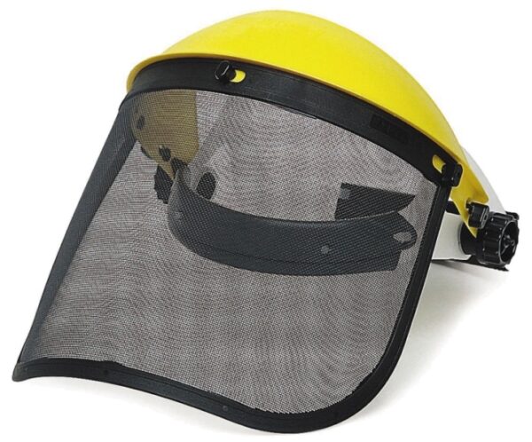 ECRAN DE PROTECTION FACIALE - VISIÈRE GRILLAGEE EN ACIER INOXYDABLE 30 X 20 CM AVEC SERRE TÊTE