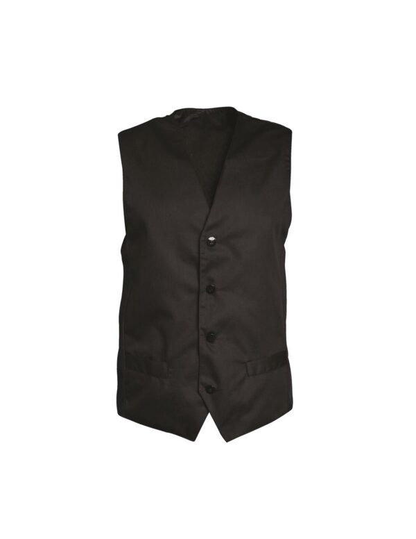 GILET DE SERVICE. UNI POLYESTER / COTON. T0 (36/38) A 6 (60/62) - NOIR