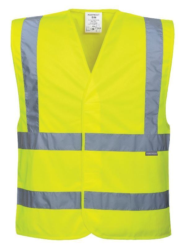 GILET HAUTE VISIBILITE TAILLES EXTREMES. 100% POLYESTER, 125 G/M². EN 13688, EN ISO 20471 CL2. TS/M À 6XL/7XL - JAUNE