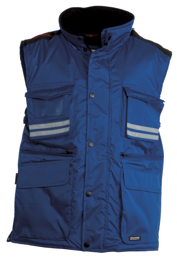 GILET HOMME BADGE SYSTEM RIPSTOP MATELASSE. 100% POLYESTER RIPSTOP 240T 180 G/M². EN ISO 13688. TS à 3XL - BLEU ROYAL
