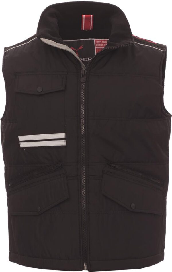 GILET TECH-LINE UNISEXE MATELASSE RIPSTOP IMPER/RESPIRANT. 100% POLYESTER RIPSTOP 240T, 200 G/M². TXS à 5XL - NOIR
