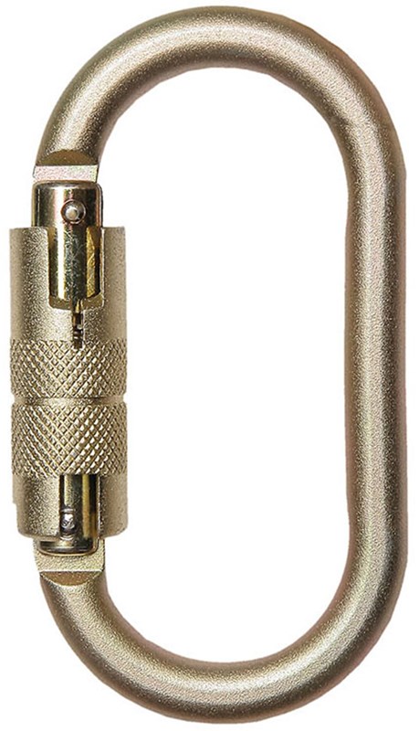 MOUSQUETON ACIER FORME OVALE. MOUSQUETON OVAL 1/4 DE TOUR DOUBLE ACTION HARNAISPRO.