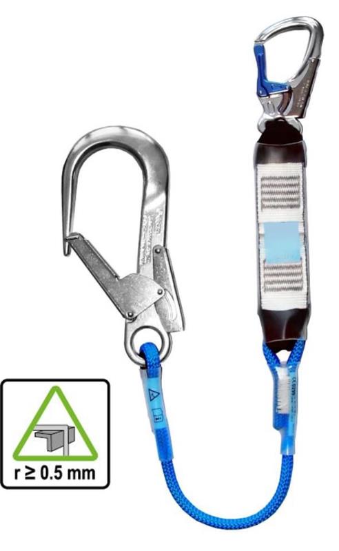 LONGE ANTICHUTE KERMMANTLE AVEC ABSORBEUR D’ÉNERGIE INTEGRE ET CONNECTEURS. ABSORBER-I-CORDE SHARP EDGE-MGO EUROP 150 HARNAISPRO.