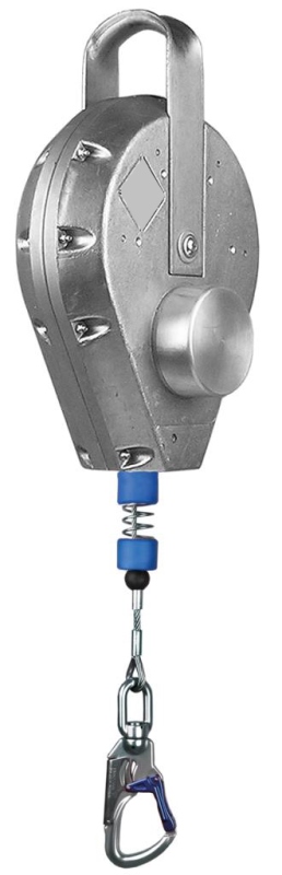 ANTICHUTE A RAPPEL AUTOMATIQUE CABLE DE 9 M, AVEC DESCENDEUR REGULE INTEGRE. GAMME HPIK.