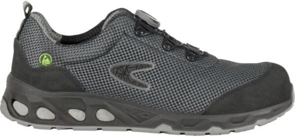 TENNIS DE SECURITE MIXTE ECO-RESPONSABLE GRIS, BOA SYSTEM, BOUT RECOUVERT, ESD - CE EN ISO 20345 S1P SRC