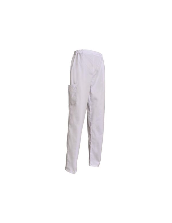 PANTALON JUSTINE VENTRE PLAT, 1 POCHE COTE. UNI POLYESTER / COTON. T0 (36/38) A 6 (60/62) - BLANC