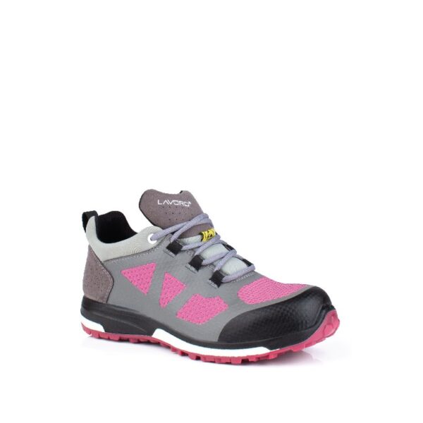 TENNIS ULTRA-LEGERE DE SECURITE FEMME, ROSE, ULTRA-SOUPLE, ADHERENT, BOUT RECOUVERT TPU, METAL FREE, ESD - CE EN ISO 20345 S3 SRC HRO ESD - 35/42