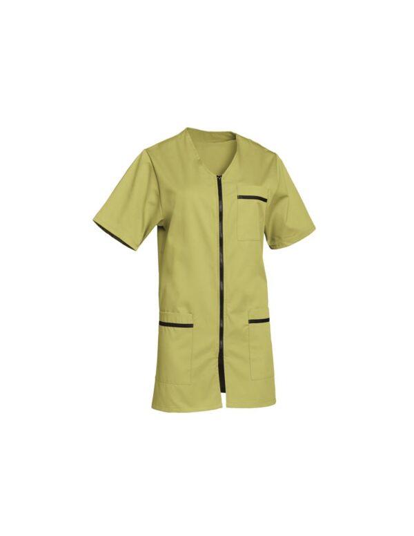TUNIQUE LENA. FEMETURE A GLISSIERE MANCHES COURTES. UNI POLYESTER / COTON. T0 (36/38) à 6 (60/62) - PISTACHE
