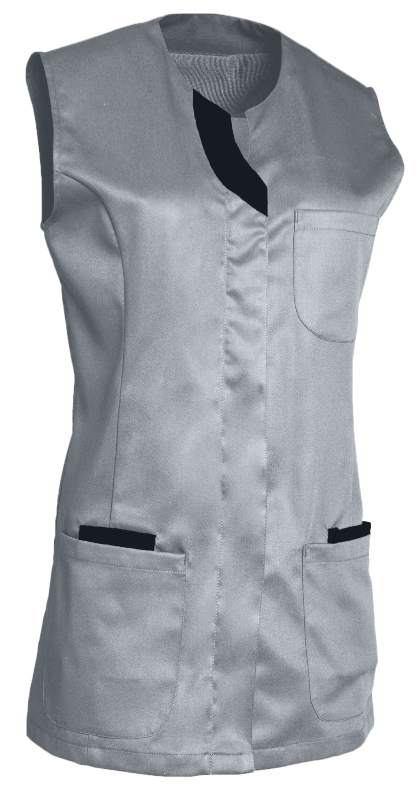 TUNIQUE LILA. PRESSIONS SANS MANCHE ECO RESPONSABLE. UNI TENCEL / POLYESTER. T0 (36/38) à 6 (60/62) - GRIS CLAIR
