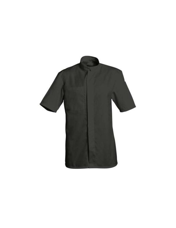 VESTE LUCAS. PRESSIONS MANCHES COURTES. UNI POLYESTER / COTON. T0 (36/38) à 6 (60/62) - GRIS FONCE