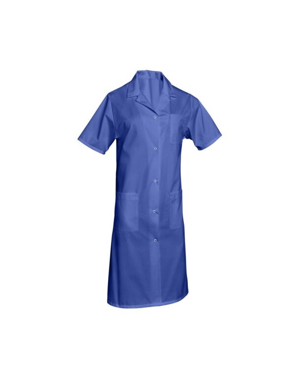 BLOUSE MADONA. PRESSIONS MANCHES COURTES. UNI POLYESTER / COTON. T0 (36/38) à 6 (60/62) - BLEU ROI