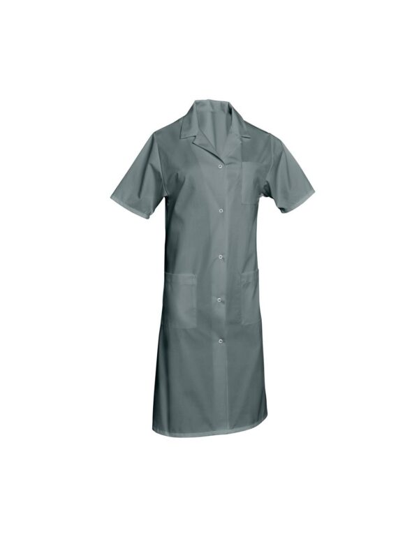 BLOUSE MADONA. PRESSIONS MANCHES COURTES. UNI POLYESTER / COTON. T0 (36/38) à 6 (60/62) - GRIS FONCE
