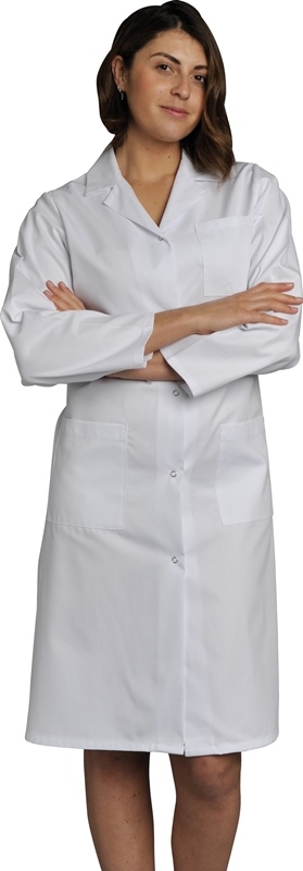 BLOUSE MADONA PRESSIONS MANCHES LONGUES. UNI 100% COTON. T36/38 A 60/62 - BLANC