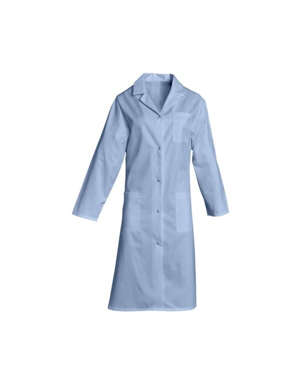 BLOUSE MADONA. PRESSIONS MANCHES LONGUES. UNI POLYESTER / COTON. T0 (36/38) à 6 (60/62) - BLEU CIEL