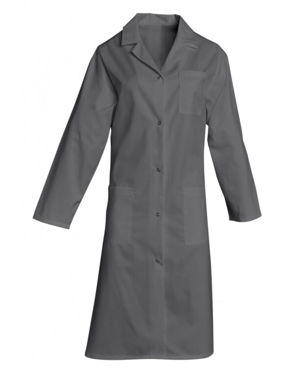 BLOUSE MADONA. PRESSIONS MANCHES LONGUES. UNI POLYESTER / COTON. T0 (36/38) à 6 (60/62) - GRIS FONCE