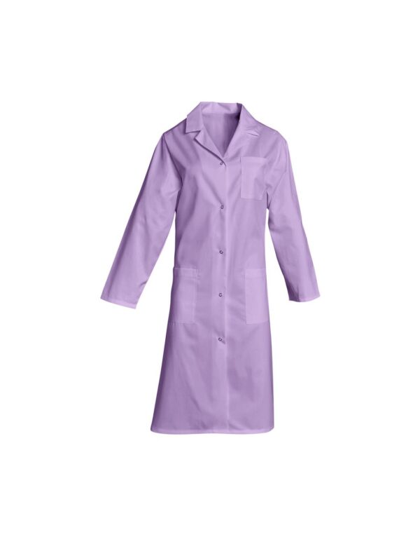 BLOUSE MADONA. PRESSIONS MANCHES LONGUES. UNI POLYESTER / COTON. T0 (36/38) à 6 (60/62) - LILAS
