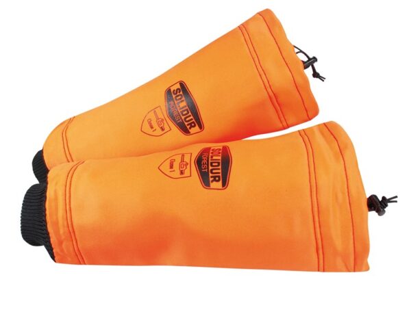 MANCHETTES BUCHERON ELAGUEUR DE PROTECTION DE SCIE A CHAINE BUCHERON ELAGUEUR EN 381-11 CLASSE 1. - ORANGE FLUO
