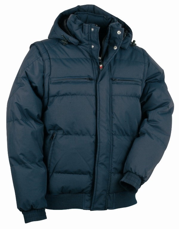 DOUDOUNE 2 EN 1 WINTER WORKWEAR. NYLON MINI DOBBY/PU 145 G/M² - MATELASSAGE 100% POLYESTER 230 G/M². EN ISO 13688. T42 À 62 - MARINE