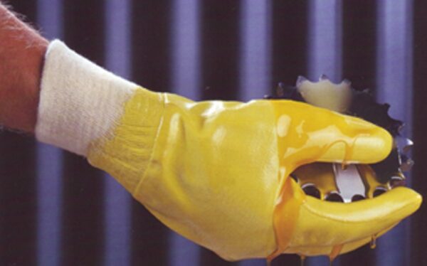 GANT MECANIQUE NBR LIGHT, NITRILE JAUNE ENDUCTION LEGERE, POIGNET TRICOT, T8 A 11 - "JAEP"