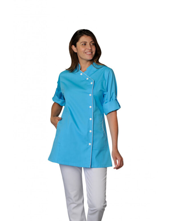 TUNIQUE ODILE. PRESSIONS MANCHES REGLABLES. UNI POLYESTER / COTON. T0 (36/38) à 6 (60/62) - ATOLL