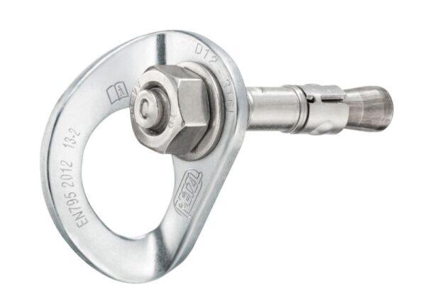 AMARRAGE (PLAQUETTE + GOUJON + ECROU) POUR ROCHER ET BETON, EN ACIER INOXYDABLE. CŒUR BOLT STAINLESS PETZL. A L'UNITE.