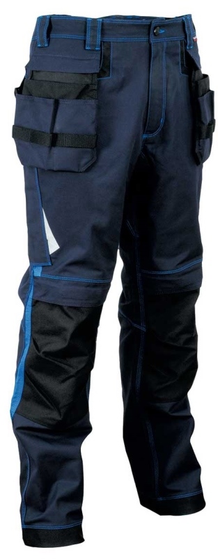 PANTALON MULTI-SAISONS ERGOWEAR HOLSTER. POLYESTER / COTON / ELASTHANNE 300 G/M². EN ISO 13688 (EN 14404 - NIVEAU 1 / TYPE 2). T38 À 58 - MARINE/ROYAL