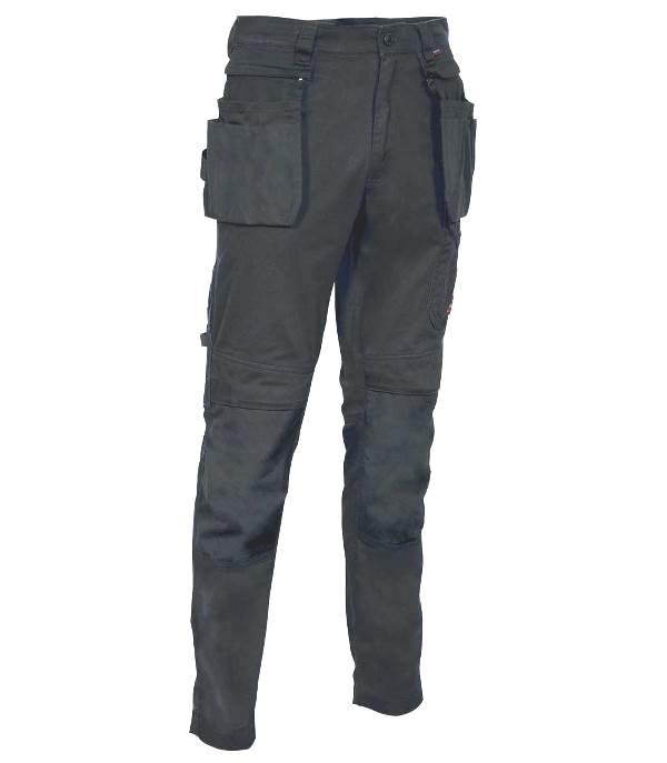 PANTALON ÉTÉ STRETCH HOLSTER WORKWEAR. COTON / POLYESTER / ELASTHANNE 245 G/M². EN ISO 13688 (EN 14404 - NIVEAU 1 / TYPE 2). T38 À 58 - NOIR