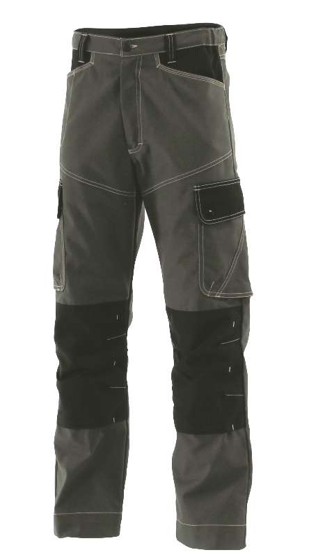 PANTALON DE TRAVAIL UNISEXE PAYSAGISTE ESPACES VERTS. COTON / POLYESTER. EN ISO 13688. T36/38 À 60/62 - VERT/NOIR