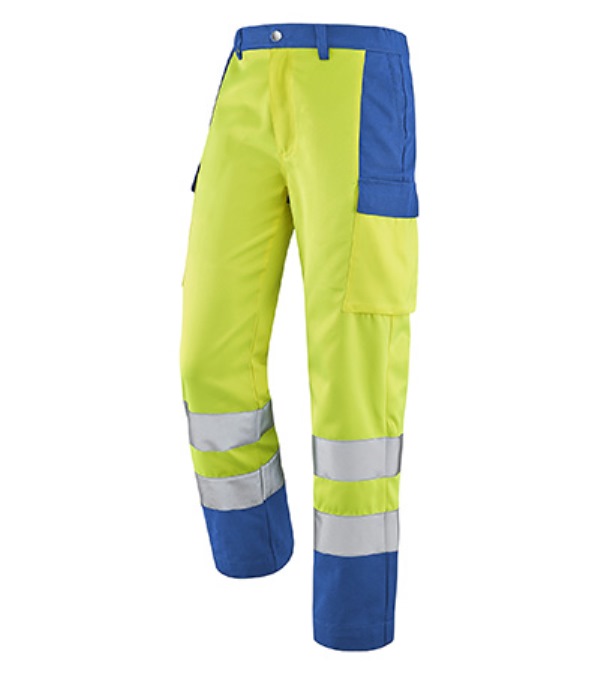 PANTALON DE TRAVAIL HAUTE VISIBILITE M-LINE. POLYESTER / COTON. EN ISO 13688, EN ISO 20471 CL2. T36/38 A 60/62 - JAUNE/BUGATTI