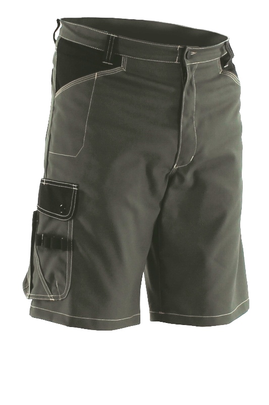 BERMUDA DE TRAVAIL UNISEXE PAYSAGISTE ESPACES VERTS. COTON / POLYESTER. EN ISO 13688. T36/38 À 60/62 - VERT/NOIR