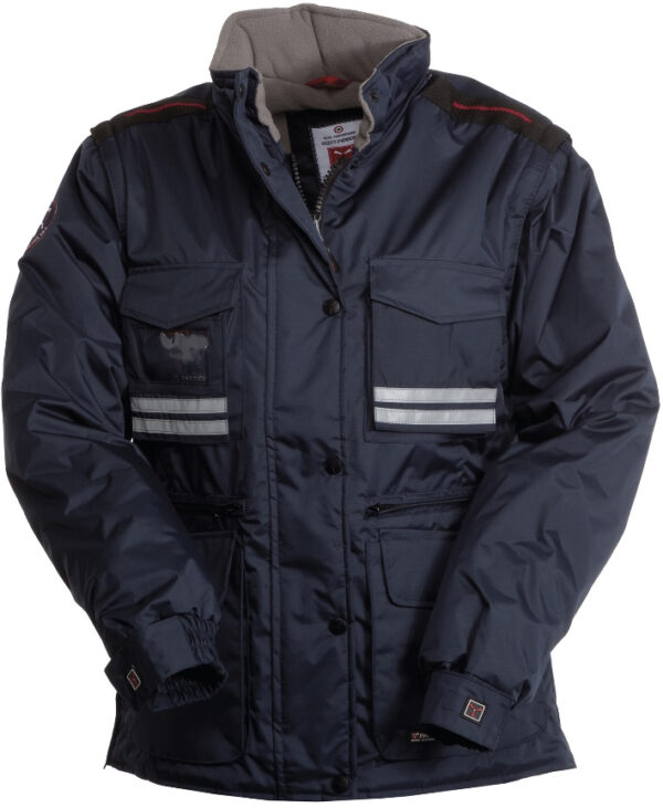 PARKA FEMME 2 EN 1 BADGE SYSTEM FEMME RIPSTOP MATELASSE. 100% POLYESTER RIPSTOP 240T 180 G/M². EN ISO 13688. TXS à XL - MARINE