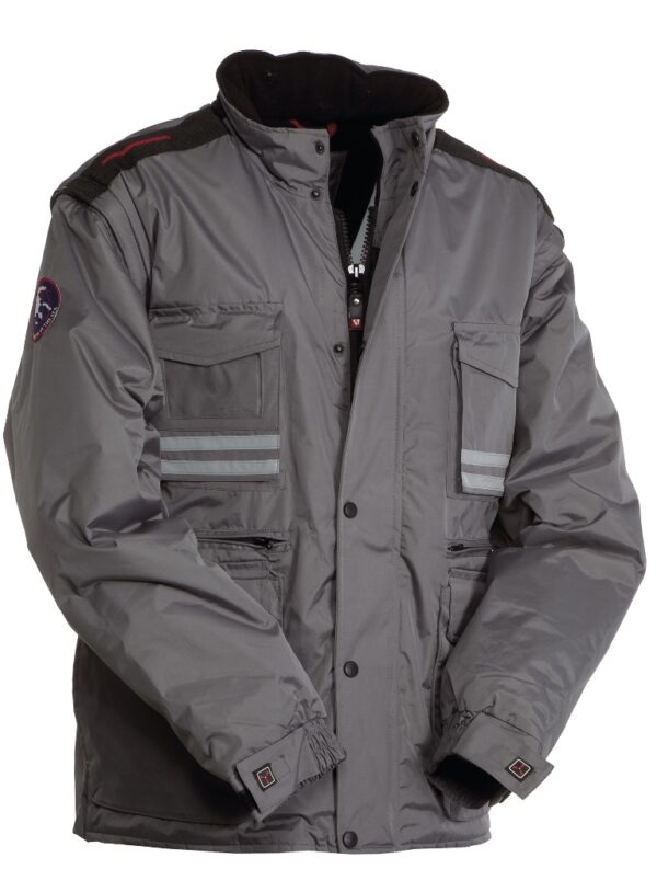 PARKA HOMME 2 EN 1 BADGE SYSTEM RIPSTOP MATELASSE. 100% POLYESTER RIPSTOP 240T 180 G/M². EN ISO 13688. TXS à 5XL - GRIS FONCE