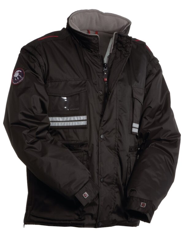 PARKA HOMME 2 EN 1 BADGE SYSTEM RIPSTOP MATELASSE. 100% POLYESTER RIPSTOP 240T 180 G/M². EN ISO 13688. TXS à 5XL - NOIR