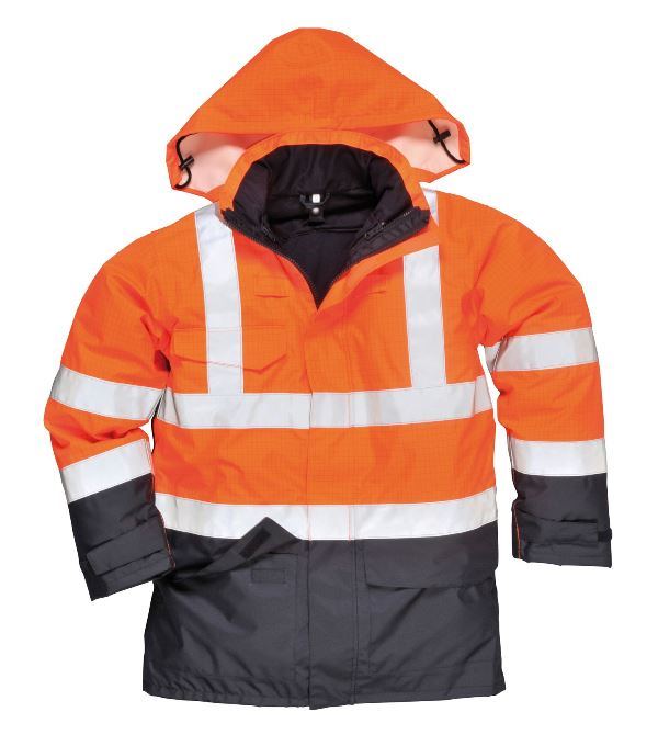 PARKA INTEMPERIES 2 EN 1 FR MULTIRISQUES HAUTE VISIBILITE ATEX IMPER/RESPIRANT. TAILLE S A 3XL - ORANGE/MARINE
