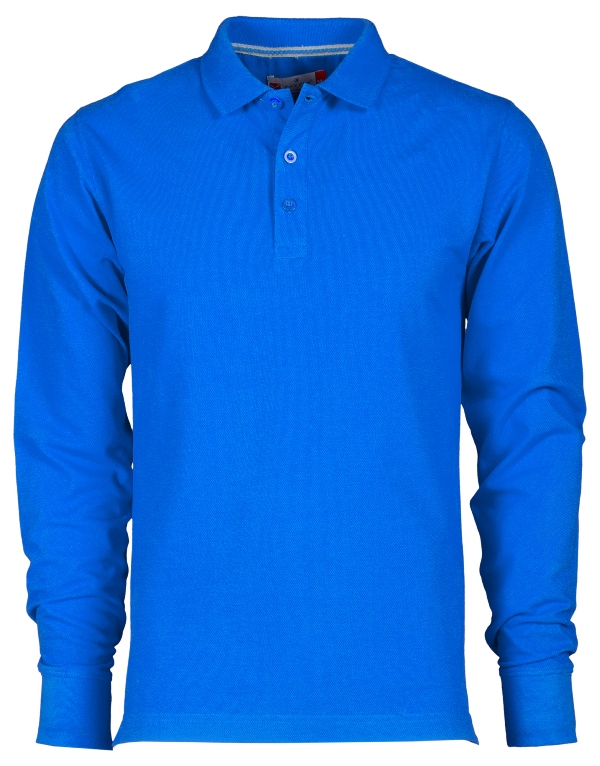 POLO HOMME 210 MANCHES LONGUES. 100% COTON, 210 G/M². TS À 5XL - BLEU ROYAL