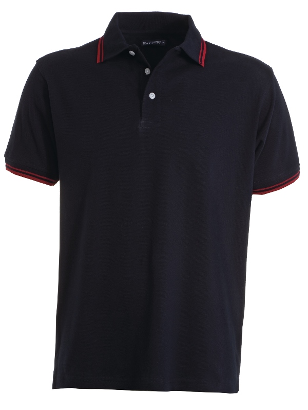 POLO HOMME 210 CONTRASTE MANCHES COURTES. 100% COTON, 210 G/M². TS À 3XL - MARINE/ROUGE