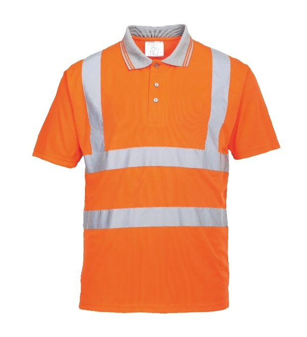 POLO HAUTE VISIBILITE MANCHES COURTES. 100% POLYESTER, 175 G/M². EN 13758-2, EN ISO 13688, EN ISO 471 CL2. TXS À 5XL - ORANGE FLUO