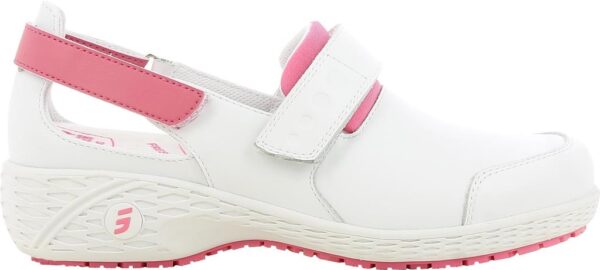 CHAUSSURE FEMME PIED SENSIBLE, PARAMEDICAL/COLLECTIVITES ROSE, ANTIDERAPANT - CE EN ISO 20347 OB A E SRC ESD - 36/42