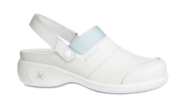 SABOT FEMME TALON HAUT PIED SENSIBLE, PARAMEDICAL/COLLECTIVITES BLEU CIEL, ANTIDERAPANT - CE EN ISO 20347 SRC ESD - 36/42
