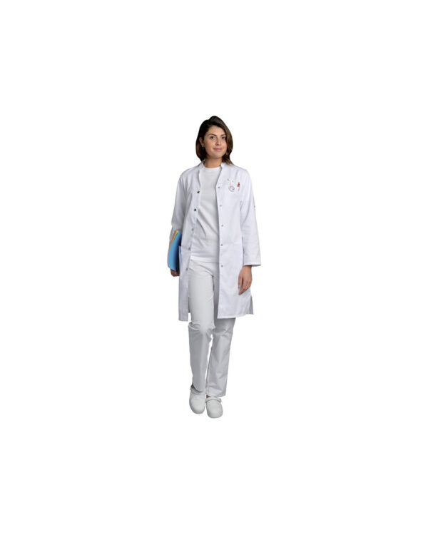 BLOUSE SARAH. PRESSIONS MANCHES REGLABLES. UNI POLYESTER / COTON. T0 (36/38) à 6 (60/62) - BLANC