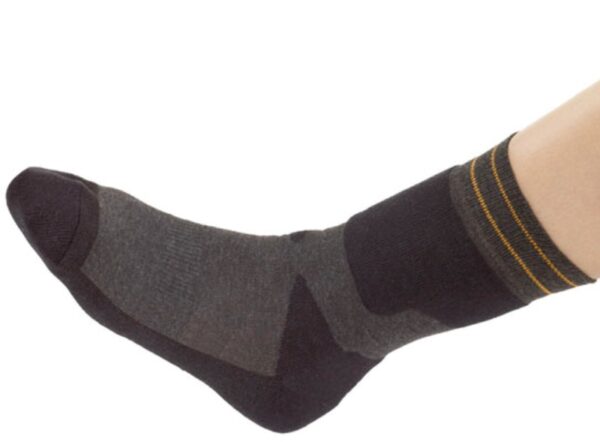 PAIRE DE CHAUSSETTES PIEDS TOUJOURS AU SEC, COOLMAX, NOIR/GRIS, POUR HOMME - POINTURES 39/42 A