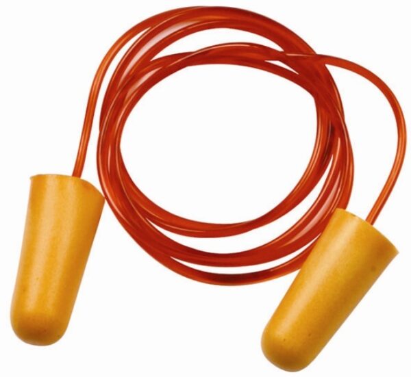 BOÎTE DE 200 PAIRES DE BOUCHONS ANTIBRUIT AVEC CORDON 37 dB - POLYURETHANE