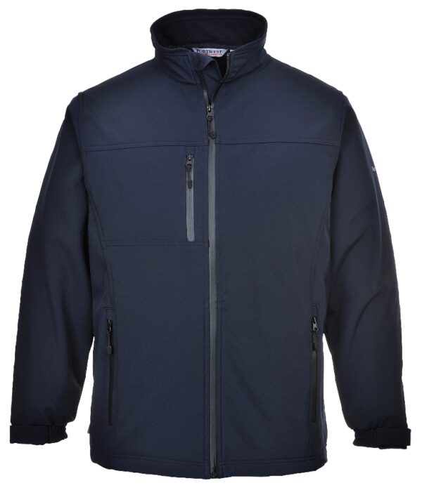 BLOUSON VIGILE UNISEXE INTEMPERIES SOFTSHELL ACTION. POLYESTER / ELASTHANE / POLAIRE, 310 G/M² - TXS A 5XL - MARINE