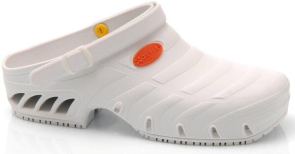 SABOT MIXTE, BLOC OPERATOIRE/PARAMEDICAL/COLLECTIVITES BLANC, A BRIDE, ESD, AUTOCLAVE - CE EN ISO 20347 SRC - 36/46