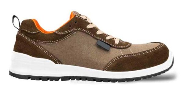 TENNIS DE SECURITE MIXTE, PIED SENSIBLE MARRON CUIR VELOURS/CANVAS, RESPIRANT, METAL FREE - CE EN ISO 20345 S1P SRC - 36/47